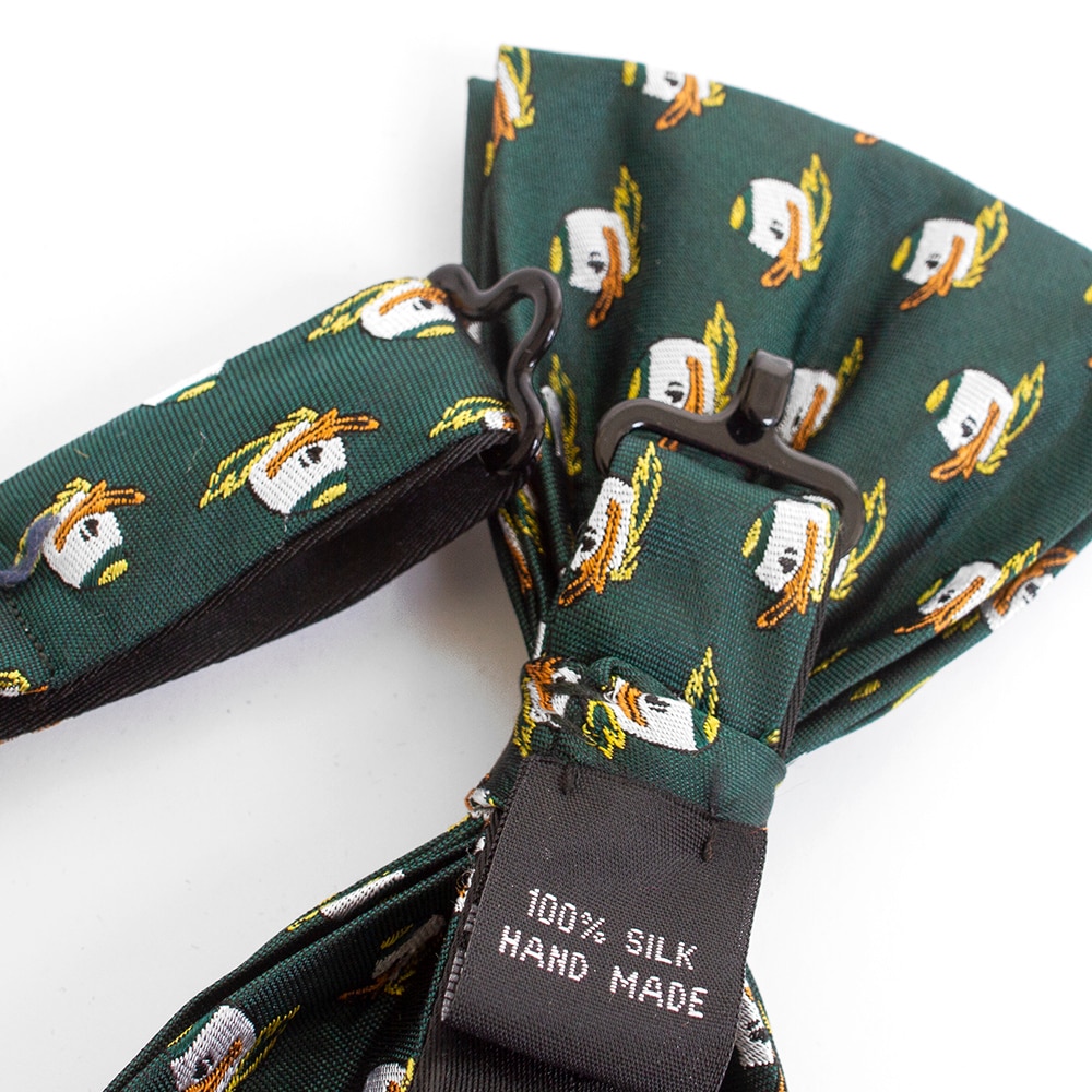 Fighting Duck, Neil, Green, Bowtie, Silk, Accessories, Unisex, Silk, Repeating Pattern, 737869